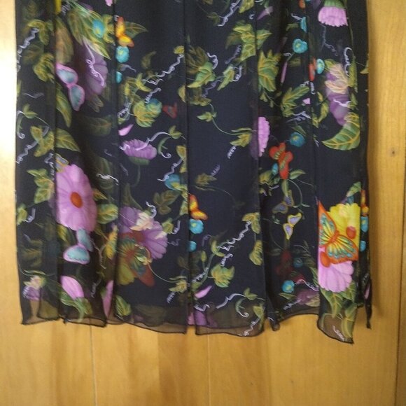 Julie's Bottega Women's Size 4 Vintage Floral Layered Sheer Skirt Boho Fairy - Picture 3 of 6